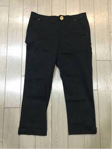 ！断捨離100円〜！♪フランシュリッペ FL3 13号 リボン付き パンツ 黒 クロップド　レディースLサイズ　USED♪