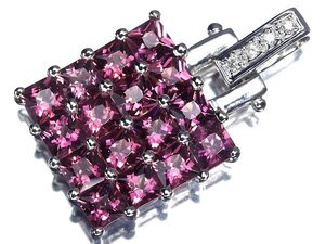 8KK14452T【売り切り】新品【RK宝石】≪Garnet≫ 極上ロードライトガーネット 極上ダイヤモンド K18WG 高級ペンダントヘッド ネックレス