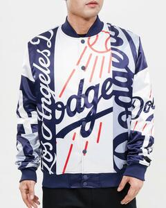 BE30)PRO STANDARD Los Angeles Dodgersプリントサテンジャケット/MLB/スタジャン/ドジャーズ/M/LLD632075