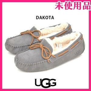 未使用品 UGG Australia アグ ダコタ DAKOTA リボン モカシン スリッポン フラットシューズ グレー PEWTER JP24cm dakota-24