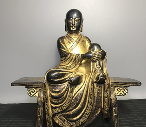 明代　鍍金　古銅仏像