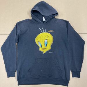 TWEETY ビンテージ メンズ 90s ルーニーテューンズ トゥイーティー プルオーバー パーカー Mサイズ 古着 ヴィンテージ ワーナーブラザース