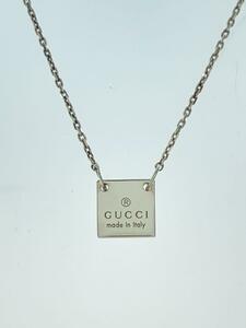 GUCCI◆ロゴプレートネックレス/小傷有/ネックレス/SV900/トップ有/メンズ