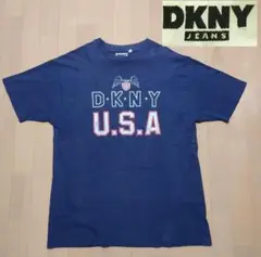 DKNY ダナキャランニューヨーク ネイビー usa シングルステッチ 90s