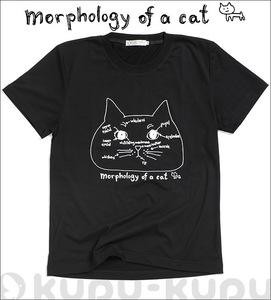 新品 オリジナル・プリントTシャツ/黒/morphology of a cat 猫Tシャツ ねこT Mサイズ