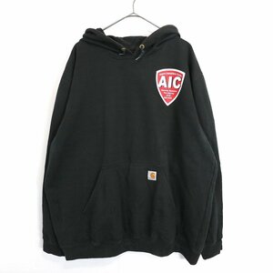 SALE/// Carhartt カーハート 胸元プリント パーカー ワーク 胸元プリント ブラック (メンズ XL) O1138