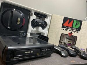 『MDセット！』 SEGA メガドライブ＋メガCD 16-BIT セガ MEGA DRIVE＋MEGA-CD コントローラー HAA-2510 HAA-2910『１円スタート』