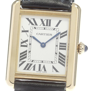 カルティエ CARTIER W5200002 タンクソロ SM K18YGベゼル クォーツ レディース 良品 保証書付き_864089