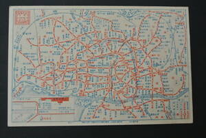 大正期 絵葉書 東京電車路線図 上野駅前 伊勢清旅館発行 実逓 大礼紀念1銭5厘切手 大正5年下谷局消印 →牛込区赤城元町