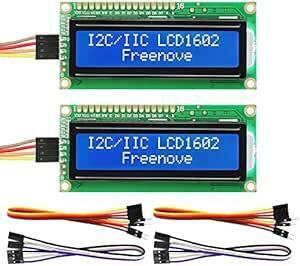 Freenove I2C LCD 1602モジュール（2パック）、新しいタイプIIC TWIシリアル16x2ディスプレイ、Ardu