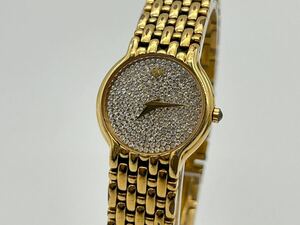 K16KG6 稼働品 RAYMOND WEIL レイモンドウィル 4702-2 18K GOLD ELECTROPLATED ゴールド 石付き レディース 腕時計 