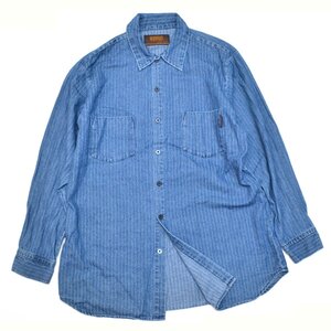 UNIVERSAL OVERALL ユニバーサルオーバーオール デニムビッグシャツ DENIM BIG SHIRT Lサイズ メンズ ブルー M962217