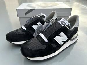 国内正規品 atmos購入 New Balance M990BK1 BLACK USA製 US9 27cm M990v1 未使用 新品 ブラック×グレー NB スニーカー Made In The USA