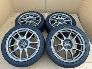 ホイール付タイヤ４本セット WORK 17×8JJ+47 PCD100 SUBARU STI 225/45/17 MOMO 2023年製