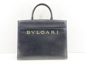 ●BVLGARI ブルガリ ロゴ レザー 2wayバッグ 291652 ショルダーストラップ欠品 USED ●