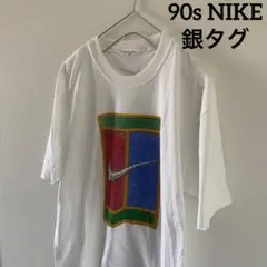 90sNIKEナイキ銀タグtシャツ半袖メンズホワイト白L