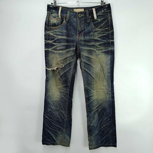 【中古】ロリータジーンズ ダメージ加工 デニムパンツ ジーンズ Lolita JEANS 31 メンズ ヒゲ