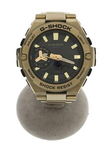 CASIO◆ソーラー腕時計_G-SHOCK/デジタル/ステンレス/BLK/GLD/SS