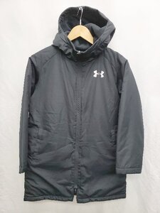 ◇ UNDER ARMOUR アンダーアーマー ジュニア ロゴ 裏ボア 長袖 ベンチコート サイズYMD 140 ブラック 男の子 P