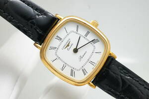 J123●作動良好 未使用ベルト LONGINES ロンジン Presence L150.4 白文字盤 純正尾錠 レディース腕時計 ゴールド金 お洒落 クォーツ