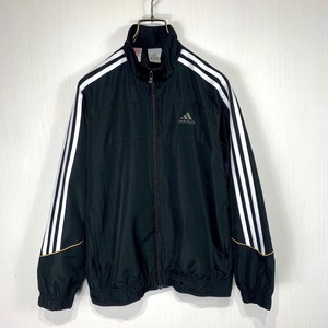 adidas ナイロン ジャケット 150サイズ アディダス トレフォイル 3本ライン ブラック 黒 キッズ こども 子供