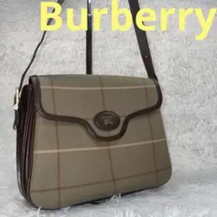 Burberry バーバリー ショルダーバッグ チェック ホースロゴ カーキ系