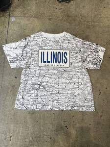 希少！美品！USA製！名作！80s 90s ILLINOIS Tee スーベニア イリノイ州 シングルステッチ (Lくらい)T