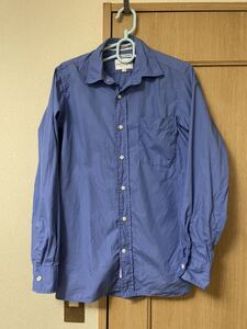 1LDK別注 Gambert Shirts × Universal Products コットンポプリンシャツ S ブルー