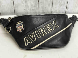 AVIREX VARSITY LEATHER BODY BAG アヴィレックス ボディバッグ 斜めがけ レザー ブラック