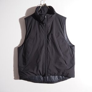 P5087P　▼HYKE ハイク▼　23AW 17386 PERTEX PUFF VEST 中綿 ベスト ブラック 2/M オーバーサイズ ジレ 黒 秋冬 rb mks