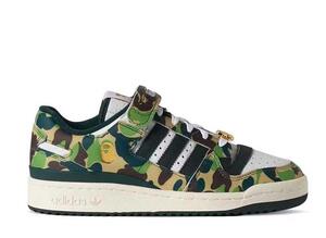 A BATHING APE × adidas Forum 84 Low 30th Anniversary "Green Camo" 30cm ID4771