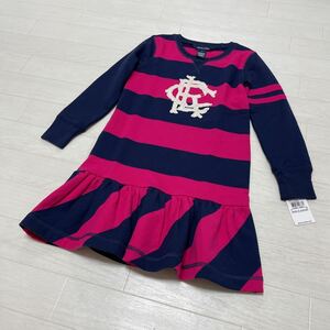 新品 RALPH LAUREN ラルフローレン ワンピース キッズ 女の子 ネイビー/ピンク ボーダー柄 サイズ6 未使用タグ付き