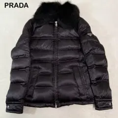 20AW☆極美品☆ PRADA シープスキンファー付　三角ロゴ　ダウンジャケット