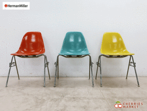 ◆Herman Miller◆ ハーマンミラー イームズ シェルサイドチェア チャールズ&レイ・イームズ スタッキングベース 3脚セット ヴィンテージ