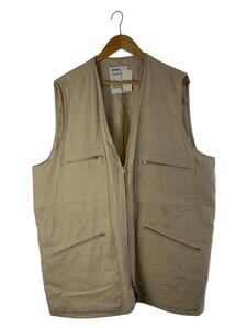 HED MAYNER◆22SS/DOUBLE LAYERED CARGO VEST/ベスト/S/リネン/BEG