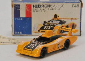 ☆トミカ　外国車シリーズ　アルピーヌ　ルノー　422ターボ　シール付き　日本製　絶版珍品★