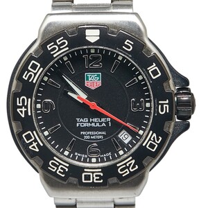 タグホイヤー フォーミュラー1 プロフェッショナル 200 腕時計 WAC1210 クオーツ ブラック文字盤 ステンレススチール TAG HEUER 【中古】