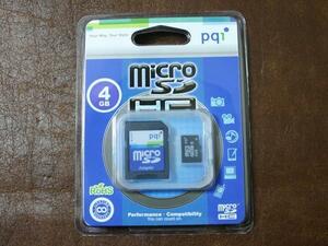 nk594/PQI microSDHC メモリーカード4GB/未開封品