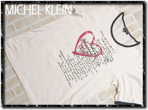 ★MICHEL KLEIN homme　ミッシェルクラン　プリント半袖Tシャツ　白★