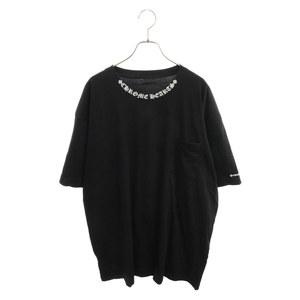 CHROME HEARTS クロムハーツ NECK LOGO S/S TEE ネックロゴプリント半袖カットソー Tシャツ ブラック