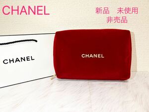 ★新品 未使用★非売品★ CHANELシャネル ポーチロゴ レ パンソー ドゥ クリスマス コフレ 2019 ホリデー 小物入れ ノベルティ レッド 赤