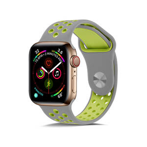 42MM/44MM グレー Apple Watch用 バンド シリコン製 多空気穴通気性 スポーツ アップルウォッチ Apple Watch Series 6/5/4/3/2/1