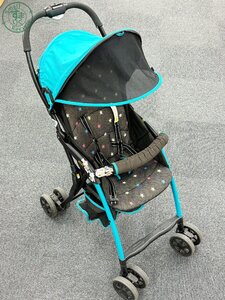 AL0605782　♭【直接引取限定】Aprica アップリカ ベビーカー 水色 ブラック系 子供用品 キッズ用品 ベビー用品 現状品 中古