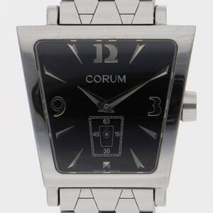 CORUM コルム 105.404.20 トラピーズ ブラックダイヤル SS クオーツ レディース 【124820】