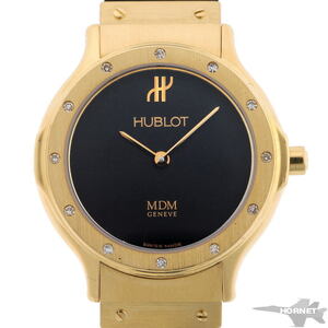 HUBLOT ウブロ MDM クラシック ダイヤ クォーツ 1280.100.3.044 750YG レディース 時計 2110377