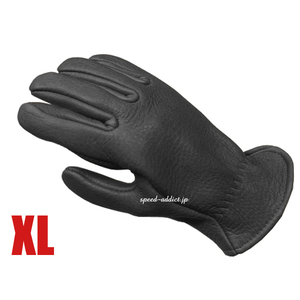 SULLIVAN GLOVE ELK ROPER BLACK XL/サリバングローブ黒ブラック裏地なしヘラ鹿革鹿皮エルクレザー本革バイク用手袋レザーグローブ春用夏用