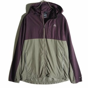 A8171f29　■NIKE ACG ナイキ■　バイカラー ジップパーカー ジャケット エンジ カーキ M / ポリエステル ブルゾン 春夏