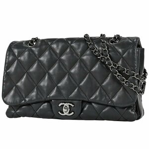 シャネル CHANEL ココマーク チェーン ショルダーバッグ Wチェーン マトラッセ ショルダーバッグ レザー ブラック レディース 【中古】