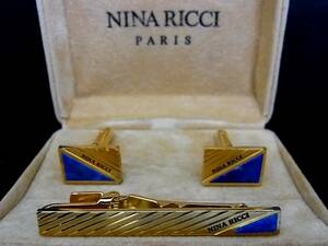 ◎№4546◎■⑤■ニナリッチ【NINA RICCI】【ゴールド】■カフス＆ネクタイピン セット♪