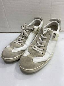 【LOUIS VUITTON ルイヴィトン】 MS0184 White Leather Nylon Sneaker レザースニーカー ローカット UK8 ホワイト ジェネシス 2409oki k